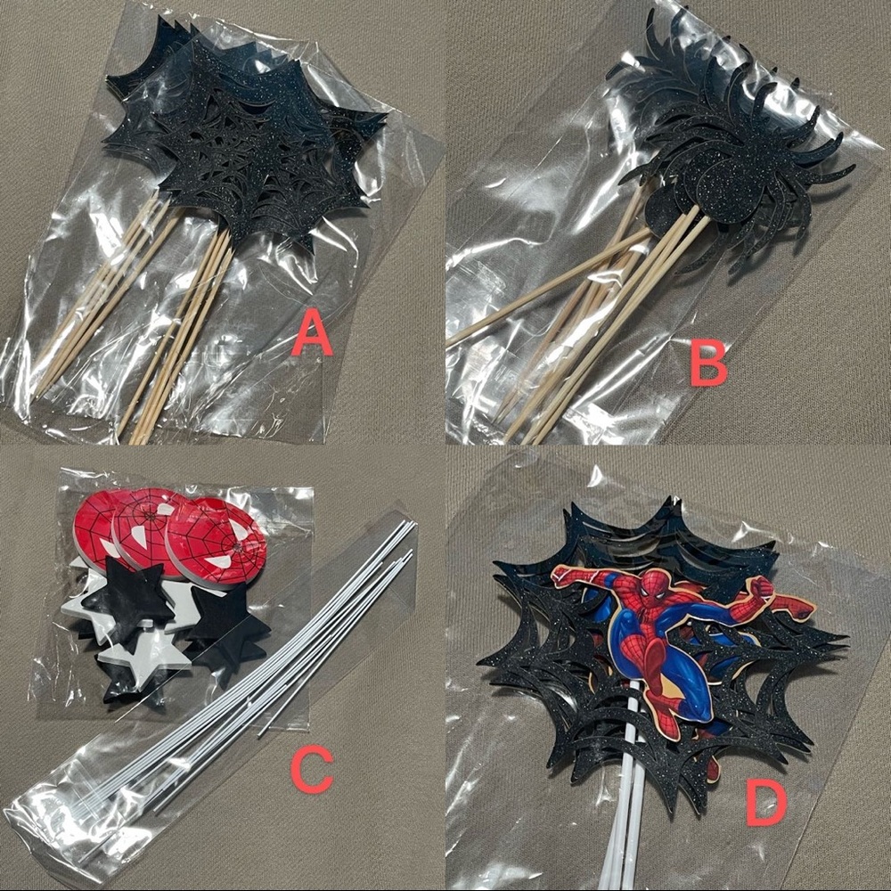 Spiderman Spider web cake topper birthday party decoration